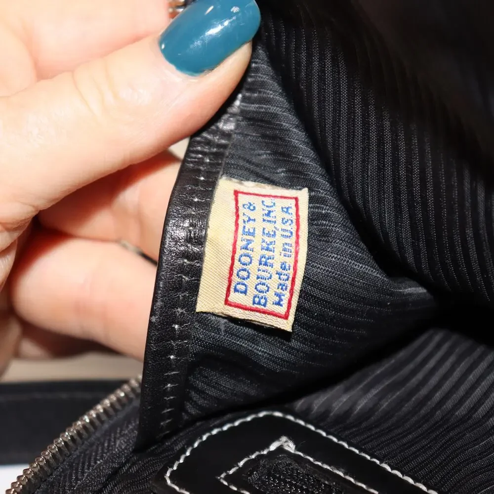Vintage Dooney & Bourke Black Leather Backpack‎ Made in USA Duck Logo
